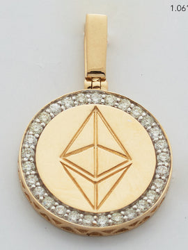 10KY 0.50CTW DIAMOND ETHERIUM LOGO MEDALLION