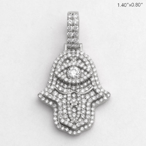 14KW 1.60CTW DIAMOND 3D HAMZA PENDANT