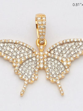 10KY 0.60CTW DIAMOND BUTTERFLY PENDANT