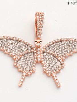 10KR 2.15CTW DIAMOND BUTTERFLY PENDANT