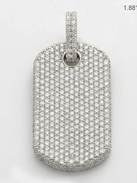 14KW 6.75CTW DIAMOND DOGTAG PENDANT WITH SIDE