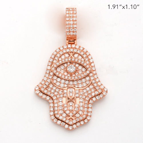 14KR+W 2.85CTW DIAMOND HAMZA PENDANT