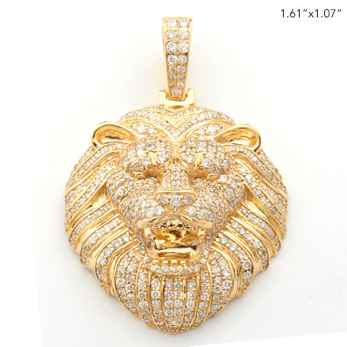 10KY 2.00CTW DIAMOND LION HEAD PENDANT