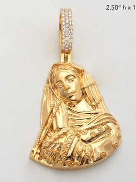 14KY 0.65CTW DIAMOND VIRGIN MARY WITH PRAYING