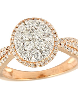 14KR 1.00CTW DIAMOND ROUND CLUSTER RING