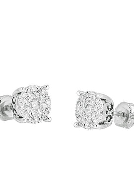 14KW 0.35CTW DIAMOND LUNA CLUSTER EARRINGS