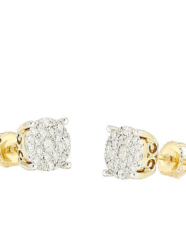 14KY 0.35CTW DIAMOND LUNA CLUSTER EARRINGS