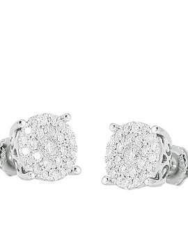 14KW 0.75CTW DIAMOND LUNA CLUSTER EARRINGS