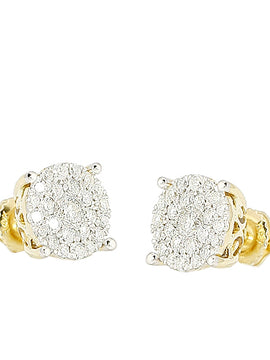 14KY 0.75CTW DIAMOND LUNA CLUSTER EARRINGS