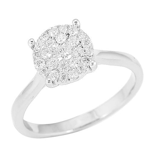 14KW 0.50CTW DIAMOND LUNA CLUSTER RING