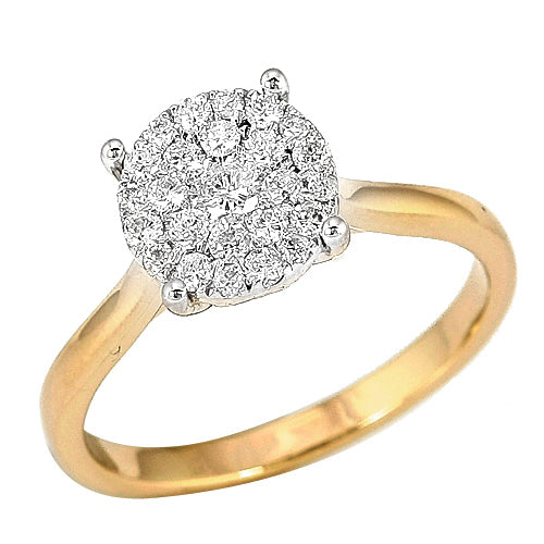 14KY 0.50CTW DIAMOND LUNA CLUSTER RING