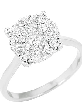 14KW 0.75CTW DIAMOND LUNA CLUSTER RING