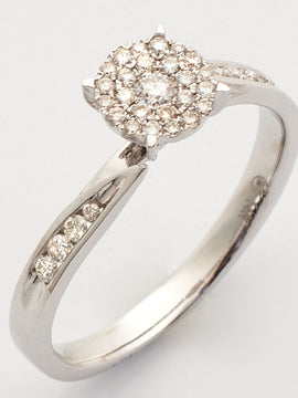 14KW 0.33CTW DIAMOND LUNA CLUSTER RING