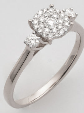 14KW 0.33CTW DIAMOND LUNA CLUSTER RING - 2 SIDE ST