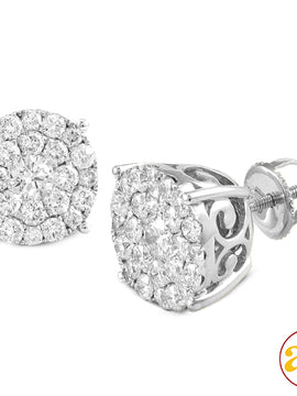 14KW 2.00CTW DIAMOND LUNA CLUSTER EARRINGS