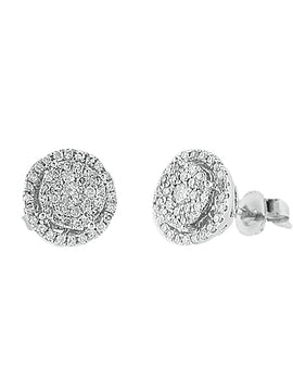 14KW 0.50CTW LUNA DIAMOND EARRINGS WITH HALO