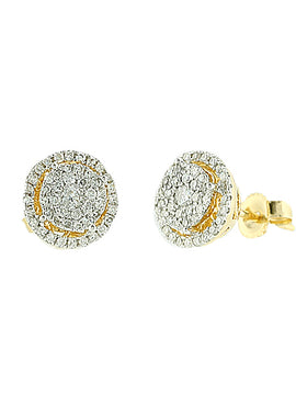 14KY 0.50CTW LUNA DIAMOND EARRINGS WITH HALO