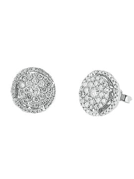 14KW 1.00CTW LUNA DIAMOND EARRINGS WITH HALO