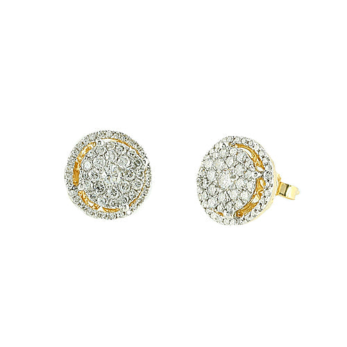 14KY 1.00CTW LUNA DIAMOND EARRINGS WITH HALO