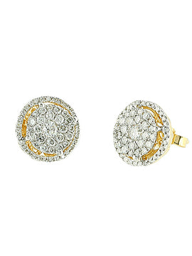 14KY 1.00CTW LUNA DIAMOND EARRINGS WITH HALO