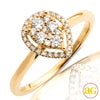 14KY 0.35CTW DIAMOND PEAR CLUSTER RING WITH HALO