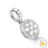 14KW 0.75CTW DIAMOND ROUND CLUSTER PENDANT WITH HA