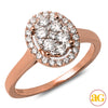 14KR 0.55CTW DIAMOND OVAL CLUSTER RING WITH HALO