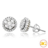 14KW 0.55CTW DIAMOND ROUND CLUSTER EARRING STUDS