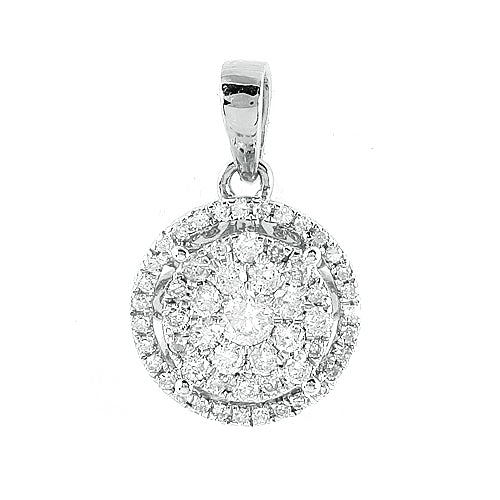 14KW 0.50CTW DIAMOND LUNA CLUSTER PENDANT WITH HAL