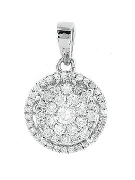 14KW 0.50CTW DIAMOND LUNA CLUSTER PENDANT WITH HAL