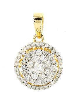 14KY 0.50CTW DIAMOND LUNA CLUSTER PENDANT WITH HAL