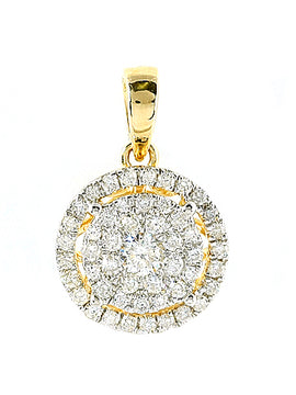 14KY 0.75CTW DIAMOND LUNA CLUSTER PENDANT WITH HAL