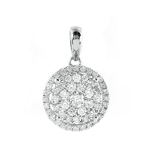 14KW 1.00CTW DIAMOND LUNA CLUSTER PENDANT WITH HAL