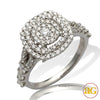 14KW 1.05CTW DIAMOND ROUND CLUSTER RING - DOUBLE S