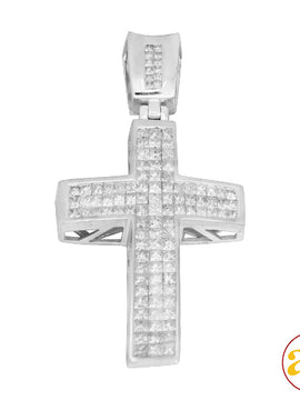 14KW 3.00CTW INV. PC  DIAMOND CROSS PENDANT