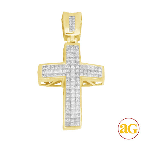 14KY 3.00CTW INV. PC DIAMOND CROSS PENDANT