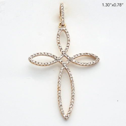 14KY 0.25CTW DIAMOND CROSS PENDANT