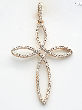 14KY 0.25CTW DIAMOND CROSS PENDANT