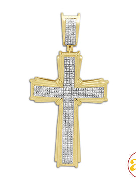 10KY 0.90CTW DIAMOND CROSS PENDANT