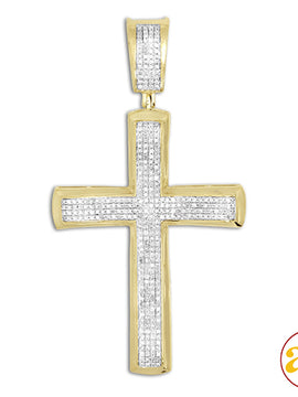 10KY 0.85CTW DIAMOND CROSS PENDANT