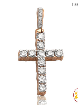 14KR 0.60CTW DIAMOND CROSS PENDANT