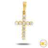 14KY 1.35CTW 11-STONE DIAMOND CROSS