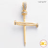 14KY 0.15CTW DIAMOND NAILS CROSS PENDANT