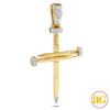 10KY 0.30CTW DIAMOND NAILS CROSS PENDANT