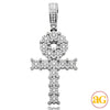 14KW 1.35CTW DIAMOND FLEUR DESIGN ANKH CROSS