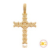 14KY 1.50CTW DIAMOND CLUSTER PRONG CROSS PENDANT