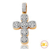 14KY 1.50CTW DIAMOND ROUND CLUSTER DESIGN CROSS WI