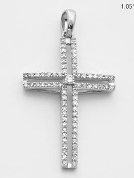 14KW 0.20CTW DIAMOND OPEN CROSS PENDANT