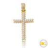 14KY 2.00CTW DIAMOND CROSS WITH 3-PRONG DIAMOND BO