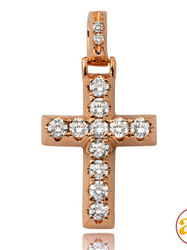 14KR 1.75CTW DIAMOND 4-PRONG FLAT SETTING CROSS PE